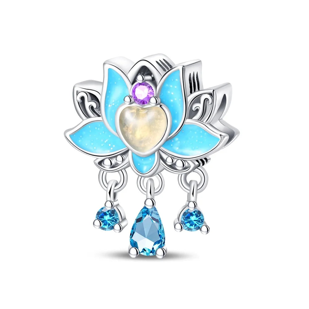 Blue Series Charm-Anhänger aus 925er-Sterlingsilber, Dackel-Feder, Meer, Kokosnussbaum, Stern, Hexe, passend für DIY-Armbänder, Halsketten, Partygeschenke