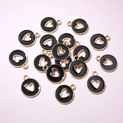 20 Stück 15 x 12 mm Emaille doppelseitig hohle Herz Charms Anhänger DIY Schmuckherstellung Zubehör für Armband Ohrringe Halskette