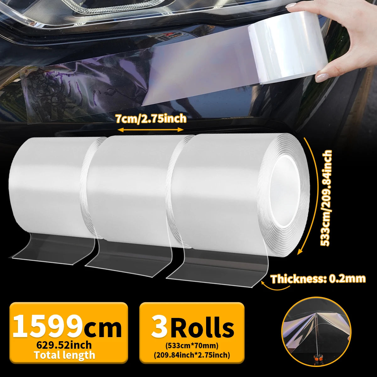 3 Rollen Universelle Autokollisionsschutzstreifen Kratzfestes Nano-Klebeband Türkantenschutz Kratzschutz Anti-Kollisions-Autoaufkleber
