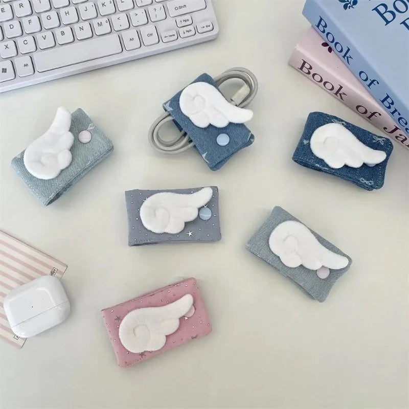 Stoff-Kabel-Organizer-Clip, süß, kausal, tragbar, Kabel-WrapTie für Ladegerät, Kopfhörer, USB-Kabel-Organizer, Reisen, unverzichtbar