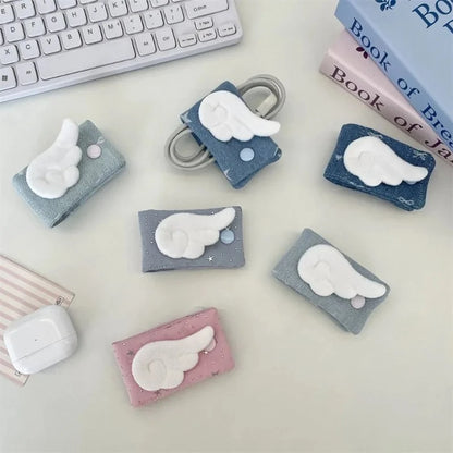 Stoff-Kabel-Organizer-Clip, süß, kausal, tragbar, Kabel-WrapTie für Ladegerät, Kopfhörer, USB-Kabel-Organizer, Reisen, unverzichtbar