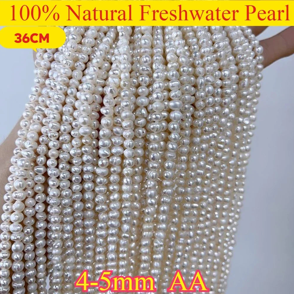 4-5mm AA Hochwertige Natürliche Süßwasserperle Punch Lose Weiß Lila Perle für DIY Elegante Halskette Armband Schmuckherstellung