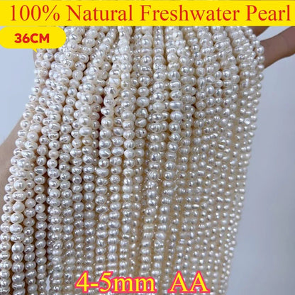 4-5mm AA Hochwertige Natürliche Süßwasserperle Punch Lose Weiß Lila Perle für DIY Elegante Halskette Armband Schmuckherstellung