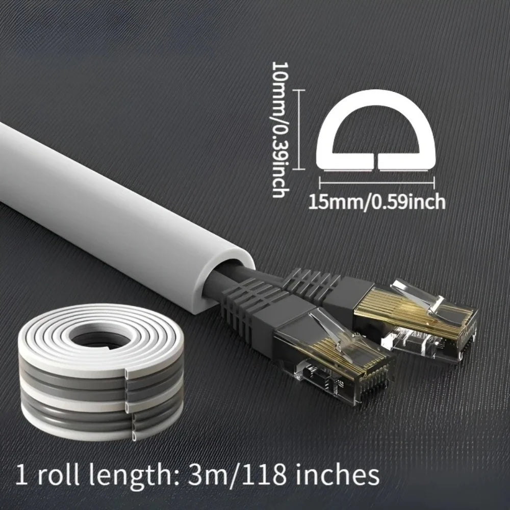 1 x 1/3 m selbstklebender PVC-Kabelmanagementstreifen, dekorativer Drahtschutzstreifen, geeignet zum Abdecken von Drähten an Wänden und Böden