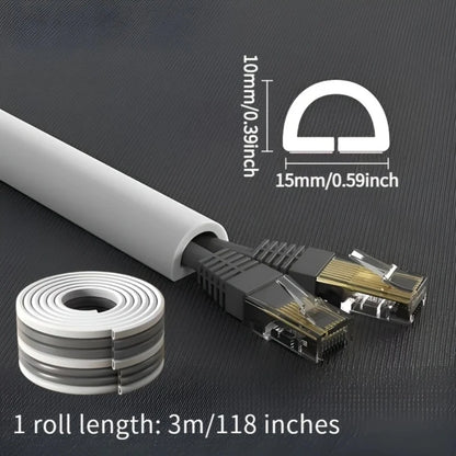 1 x 1/3 m selbstklebender PVC-Kabelmanagementstreifen, dekorativer Drahtschutzstreifen, geeignet zum Abdecken von Drähten an Wänden und Böden