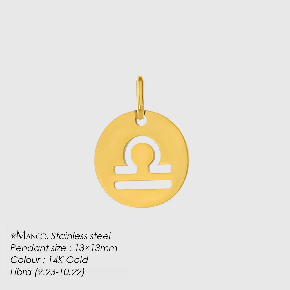 eManco Edelstahl-Skelett mit 12 Sternzeichen, Charm, DIY, Damenmode, Halskette, Schmuck, Zubehör, Herstellung, 48 Stunden Versand