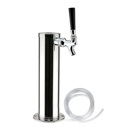 Einfacher silberner Bierspender aus Edelstahl mit Wasserhähnen, selbstgebraute Biersäule für Weißwein, Bier, Getränke, Bar, Kneipen – Einzelhahn