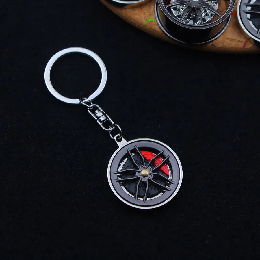 Neue Radnabe Schlüsselanhänger Fidgeting Spinner Mode BBS Metall Auto Metalllager Rotierende Bremse Modell Zappeln Spielzeug Schlüsselanhänger für Männer
