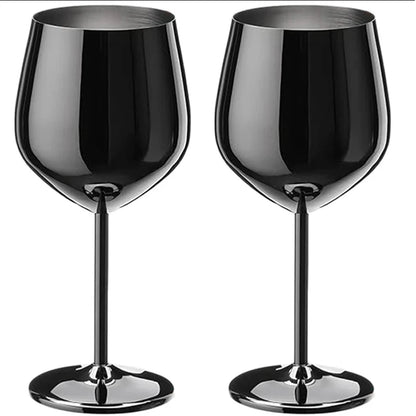 500 ml Weinglas-Becher aus Edelstahl, 304 Roségold, Silber, Goldfarbe, langlebiger Metallbecher für Rotwein, Champagner, Bar, Party