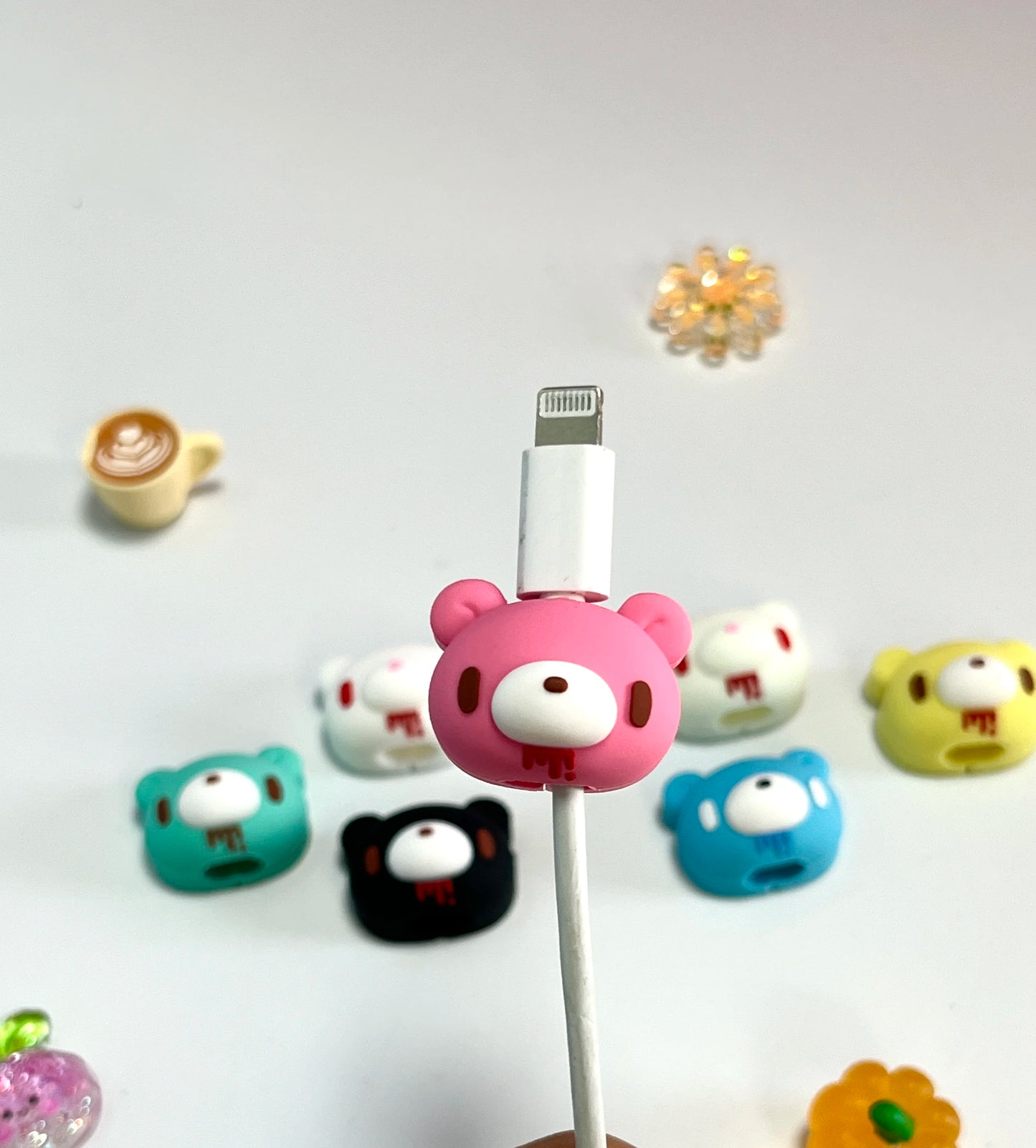 Leuchtender Kawaii Bär Datenkabelschutz Anti-Bruch Cartoon Ladekabelschutz für iPhone Android