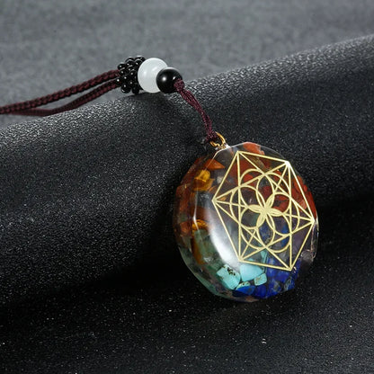 Retro Bunte Chips Natürliche Türkis Amethyst Stein Chakra Orgon Energie Pendel Amulett Reiki Heilung Anhänger Halskette