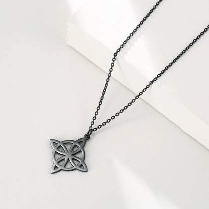 YILUOCD Vintage Hexenknoten Anhänger Halsketten Hexerei Wicca Schutz Amulett Schmuck Silber Farbe Celtics Talisman