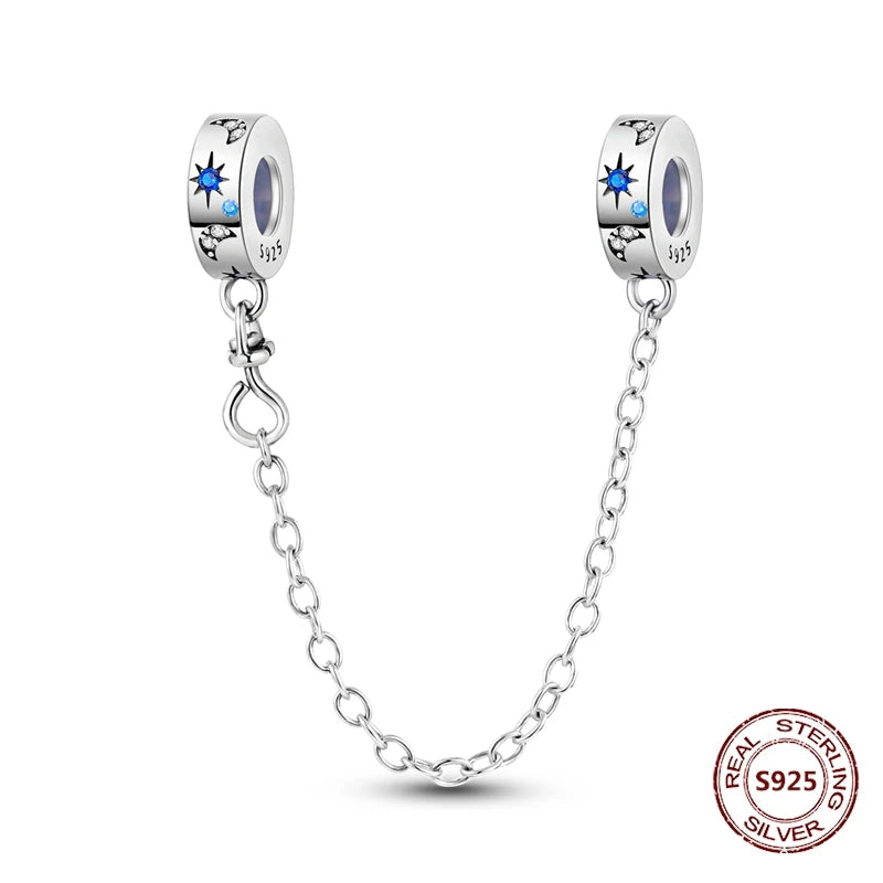 Sicherheitskette Libelle Schmetterling 925er Sterlingsilber Original Marienkäfer Kolibri Charm DIY Schmuckherstellung für Armband Armreif