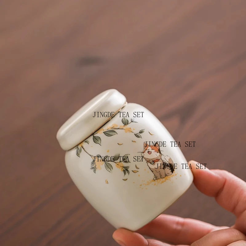 7 x 8.5 cm Ceramic Urns for Human Ashes, Small Seal, Pet Memorial, High-Quality Funeral Accessories