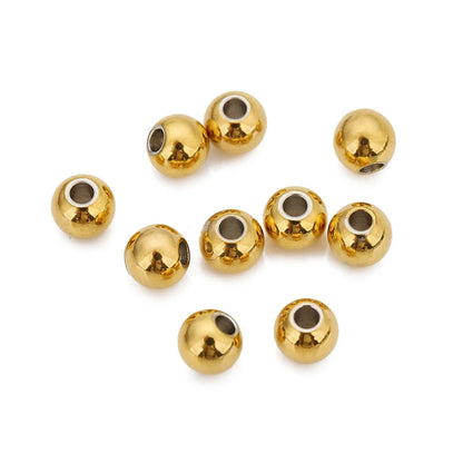 Edelstahl 3mm 4mm 5mm 6mm 8mm Roségold Farbe Schwarz Spacer Perlen Charm Lose Perlen DIY Armbänder Perlen für Schmuckherstellung