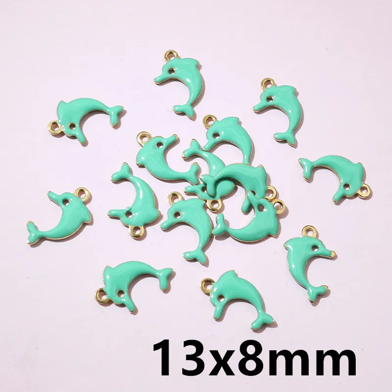 20 Stück Edelstahl Emaille Dolphin Lightning Moon Charms Anhänger für Ohrringe Armband Halskette DIY Schmuck Herstellung Zubehör