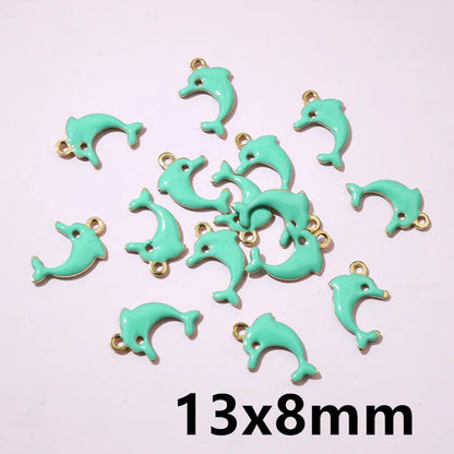20 Stück Edelstahl Emaille Dolphin Lightning Moon Charms Anhänger für Ohrringe Armband Halskette DIY Schmuck Herstellung Zubehör