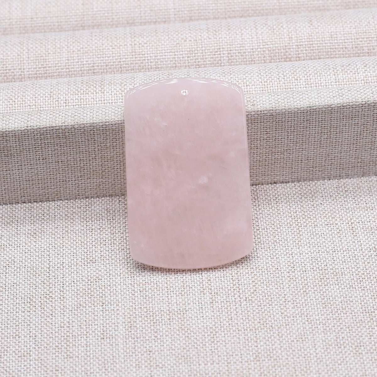 Charms Naturstein-Anhänger, rechteckig, natürlicher Rosenquarz-Kristall-Anhänger für die Herstellung von DIY-Schmuck-Halsketten, 25 x 40 mm