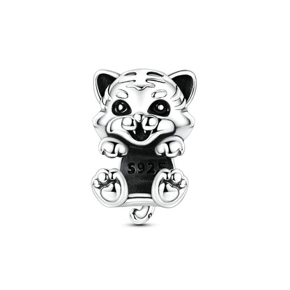 Lucky Clover Clip Charms 925 Sterling Silber Original Black Cat Stopper Clamp Silikon Spacer Charm für DIY Schmuck Armband