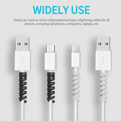 USB-Kabelschutz, Ladekabel, Spirale, Silikon, Schutzhülle, Kabelende, Kabelabdeckung, Sparer für Telefon, Uhr, Ladekabel
