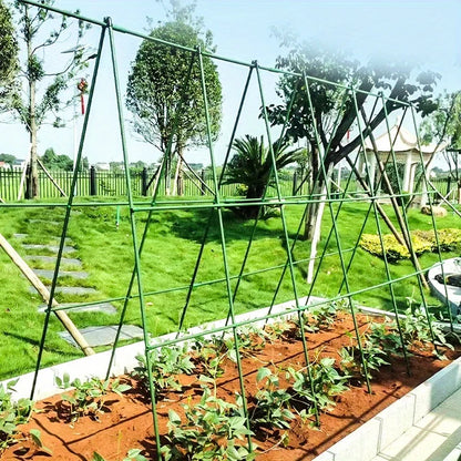 Garten-A-Rahmen-Pflanzenklettergerüst-Set: Rostfreie Rankhilfen für Gemüse, Gurken, Tomaten und Weinreben