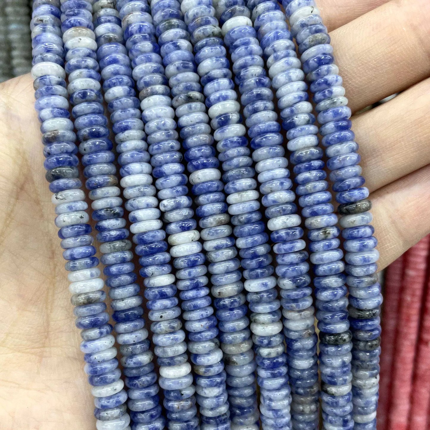 Naturstein Rondelle 2X6mm Türkise Quarz Jaspis Achate Flache Runde Spacer Perlen für Schmuckherstellung DIY Armband Zubehör