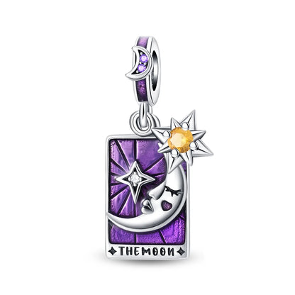 Geheimnisvoller Charm-Anhänger aus 925er-Sterlingsilber mit Hexen- und Tarotkarten-Spielkarten, passend für DIY-Armbänder, Halsketten, die als Glücksgeschenk wünscht