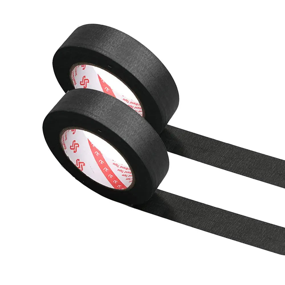 1/2 Rollen 10/20/30/40/50 mm x 50 m strukturiertes Papierband zum Schreiben von Abdeckband, Malerei, Bastelband, Wandaufkleber, Schwarz