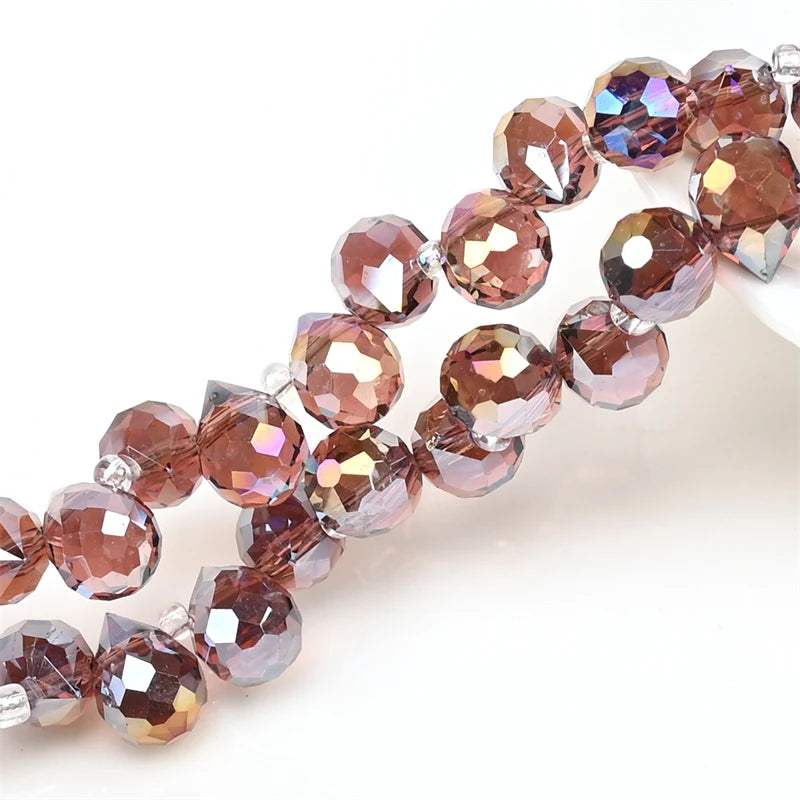 Österreich AB Farbe Kristall Erdbeere Perlen 10*8mm Glänzende Facettierte Glas Perlen für Schmuck Machen DIY Hochzeit Kleid zubehör