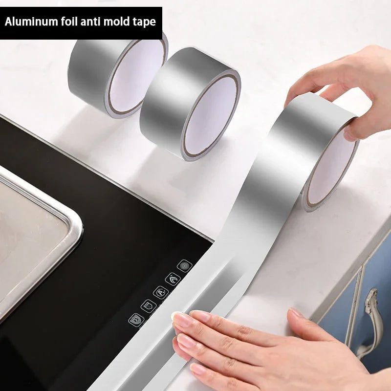 1–10 Rollen robustes Aluminiumfolienband zur Kanalabdichtung und Reparatur von Heißwasserrohren, hitzebeständiger, wasserfester Klebstoff