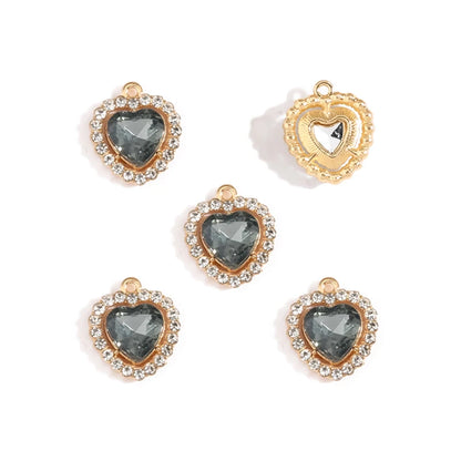 10 stücke Mehrfarbige Herz harz Kristall Strass Liebe Anhänger Dekoration Handwerk DIY Für Die Herstellung Von Ohrringe Halskette Schmuck W484