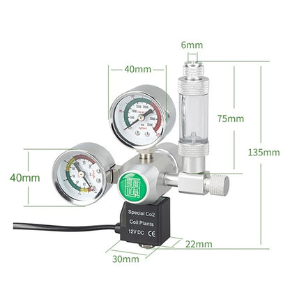 CO2-Zylinderflasche 1L mit Regler, Magnetventil, Sauerstoffgenerator für Aquarien, DIY-Blasenzähler-Steuerungssystem