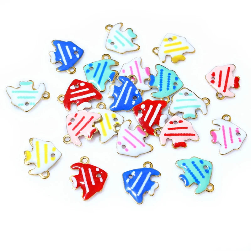 20 Stück 11x9mm Edelstahl Fisch Emaille Charms Anhänger Edelstahl DIY Schmuck Herstellung Zubehör Ergebnisse