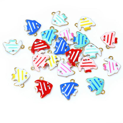 20 Stück 11x9mm Edelstahl Fisch Emaille Charms Anhänger Edelstahl DIY Schmuck Herstellung Zubehör Ergebnisse