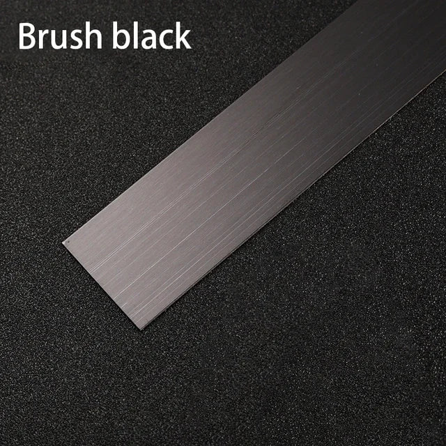 5M/Rolle Edelstahl flache dekorative Linien Silber Titan Gold Hintergrund selbstklebende Wandaufkleber Wand Decke Kantenstreifen