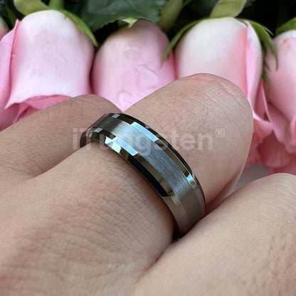 iTungsten 6mm 8mm Wolframkarbid-Fingerring für Herren und Damen, Verlobung, Ehering, Modeschmuck, I Love You, graviert, bequeme Passform