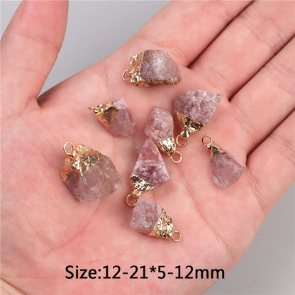 5 stücke Natürlichen Rauhen Stein Anhänger Unregelmäßige Form Healing Amethysten Labradorit Agat Quarz Anhänger Für DIY Handgemachte Halskette