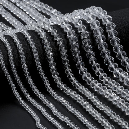 3/4/6/8/10mm Facettierte AB Klar Glas Kristall Rondelle Perlen Bunte Lose Spacer Perlen für Schmuck Machen DIY Armband Halskette