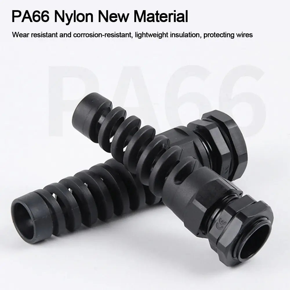 2 Stück schwarz wasserdichte Kabel verschraubung Anti-Biegung pg7 Kunststoff verbindung m12 m16 m20 Nylon torsion sichere Verbindung pg9 Kabel befestigungs verschraubungen