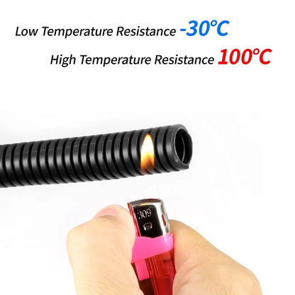 3/8M PP Isoliertes Rohr AD 11,6mm - 34,5mm Wellrohr für Automobil-Kabelbäume, Motorausrüstung und Leitungsschutz