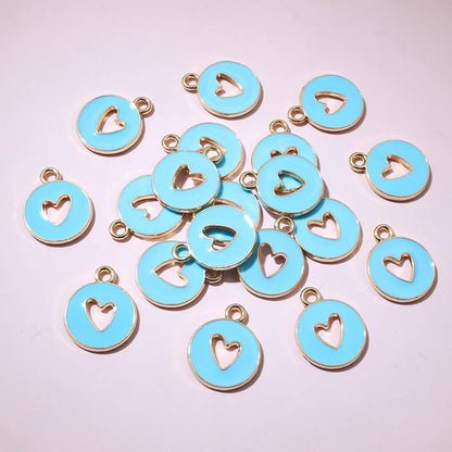 20 Stück 15 x 12 mm Emaille doppelseitig hohle Herz Charms Anhänger DIY Schmuckherstellung Zubehör für Armband Ohrringe Halskette