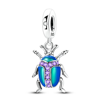 Blaue Serie aus 925er-Sterlingsilber, Eule, Schmetterling, Piratenschiff, Auto, Käfer, Clogs, Charm, passend für DIY-Armbänder, Halsketten, lustige passende Geschenke