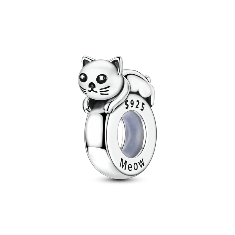 Neue Original 925 Silber Sterling Charms Perlen Anhänger Katze Hund Löwe Tiger Mädchen Junge Charms Fit Armband Frau Mode Schmuck Geschenk