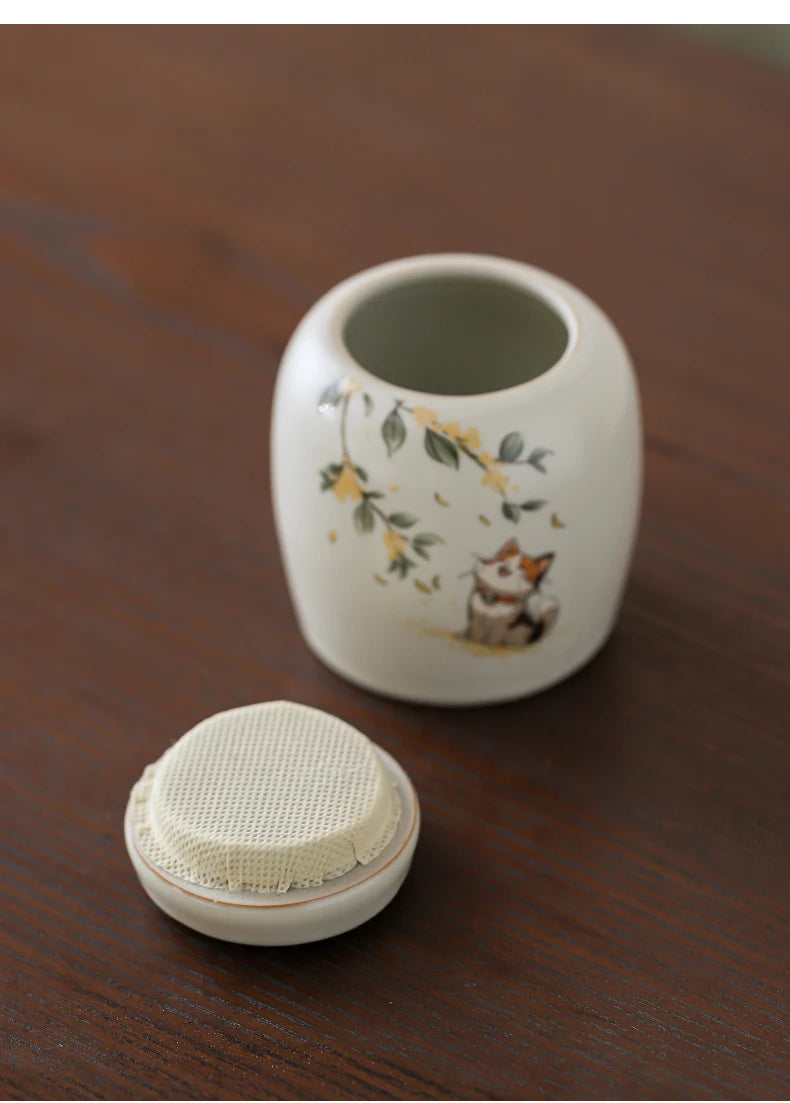 7 x 8.5 cm Ceramic Urns for Human Ashes, Small Seal, Pet Memorial, High-Quality Funeral Accessories