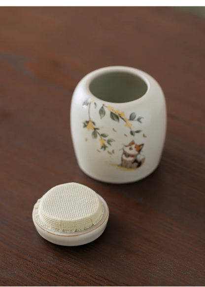 7 x 8.5 cm Ceramic Urns for Human Ashes, Small Seal, Pet Memorial, High-Quality Funeral Accessories