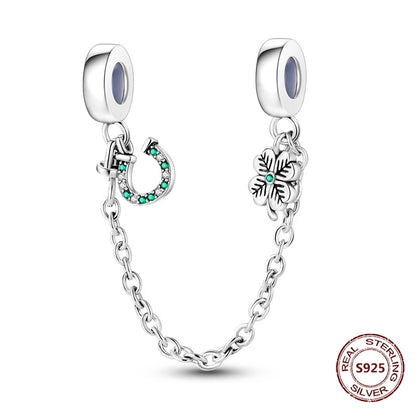 Sicherheitskette Libelle Schmetterling 925er Sterlingsilber Original Marienkäfer Kolibri Charm DIY Schmuckherstellung für Armband Armreif