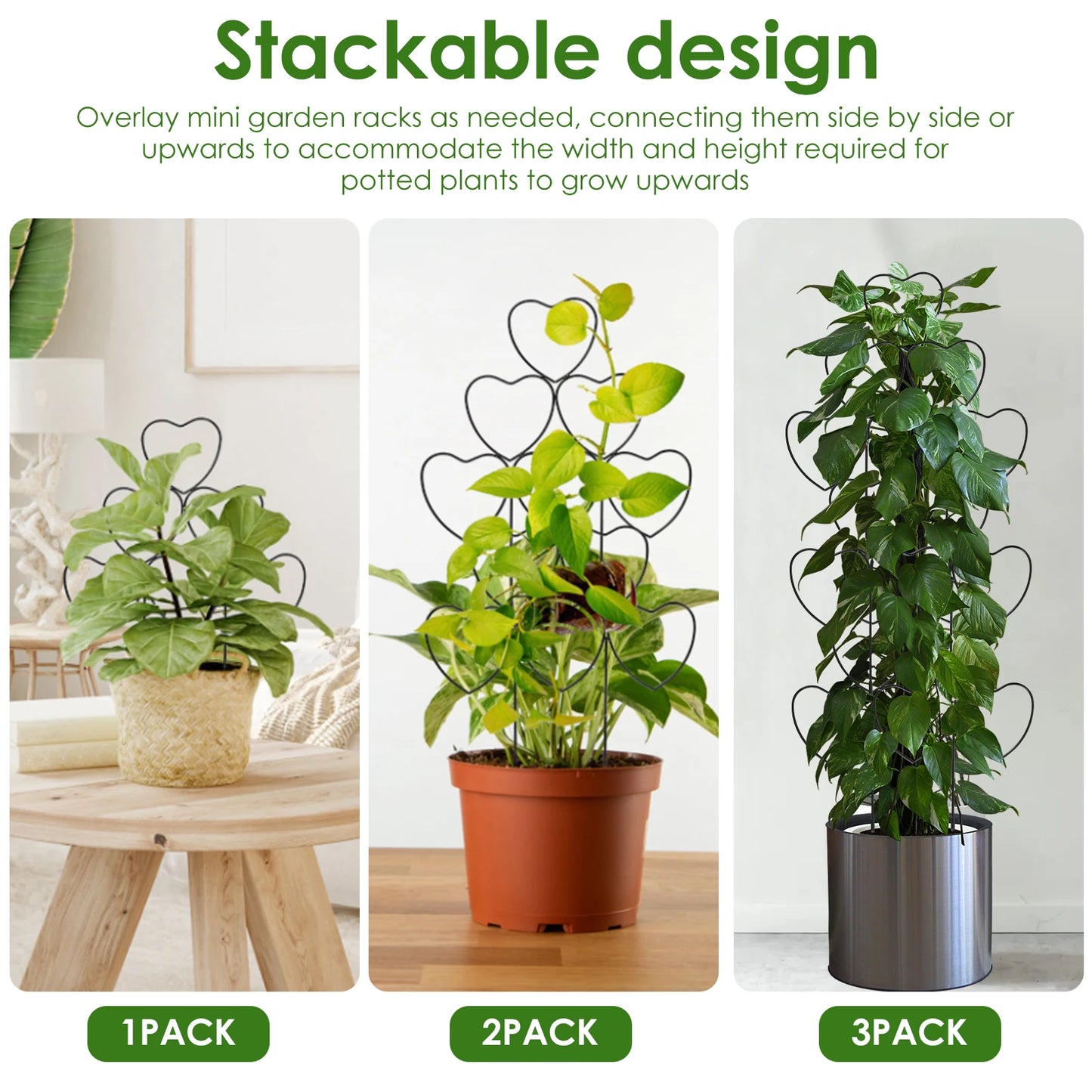 3/5Pcs Metall Garten Spalier Stapelbare Anlage Klettern Spalier Indoor Outdoor Garten Topf Racks Gartenarbeit Zubehör für Topf