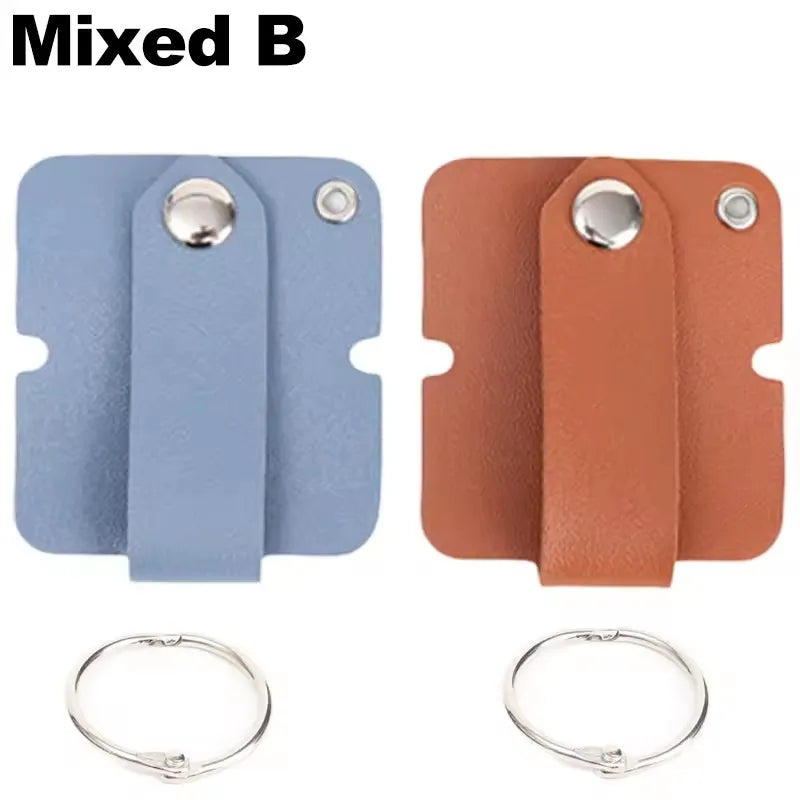 Leder-Kabelclip mit Schlüsselring, Kopfhörerkabelhalter, Schnalle, Kabelaufwicklung, Kabeldraht-Organizer für Telefon, USB-Ladegerät, Datenleitungen