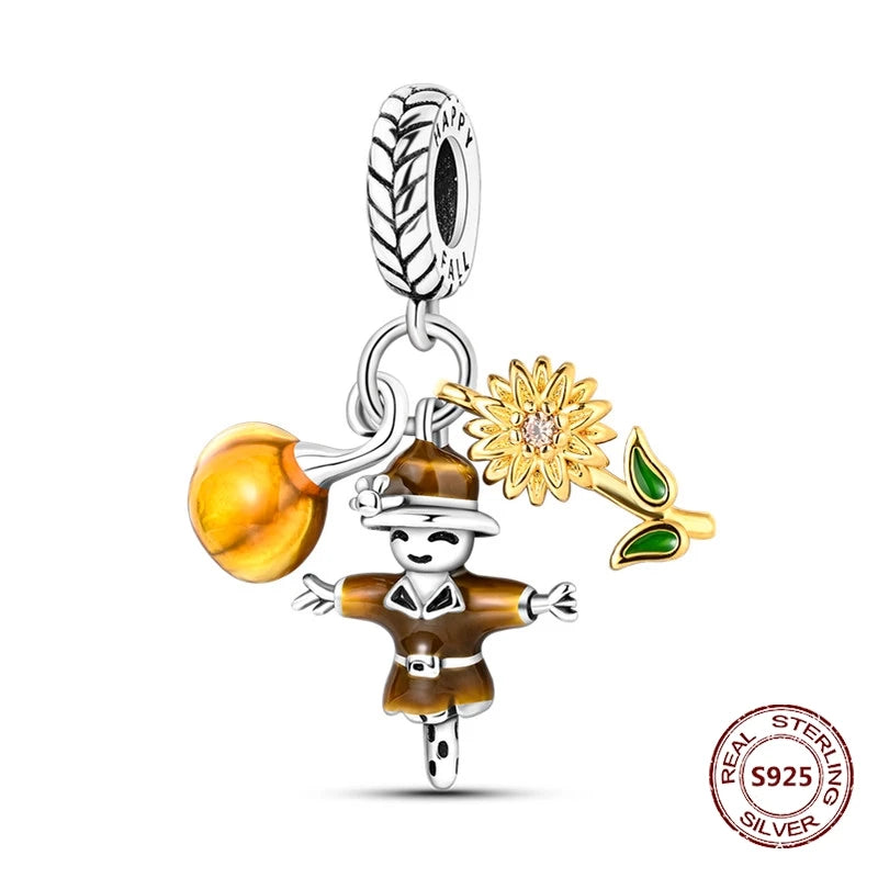 Flugzeug-Charm, 925er Silber, Original-Zirkon, Kleeblatt, Avocado, Charms, Perle, passend für Armbänder, DIY-Schmuck für Frauen, Hochzeitstag, Geschenk