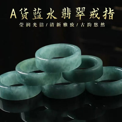 Natürliche Jade Ring Männer Frauen Heilung Edelstein edlen Schmuck echte Myanmar Jadeit hohe Eis qualität eine burma blaue Wasser Jade Ringe